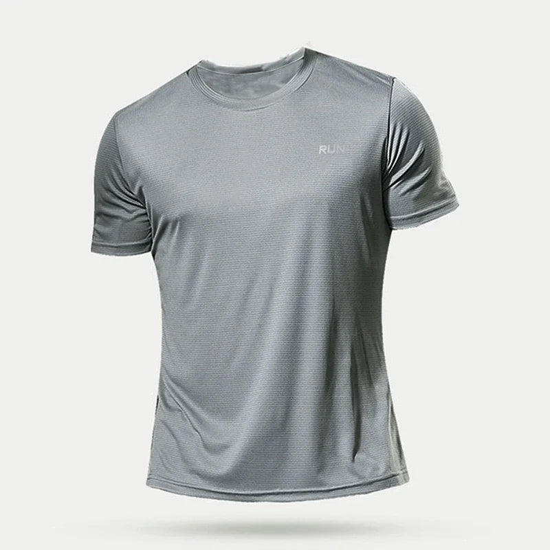 Running Moisture Wicking round Neck T-Shirt Training Exercise Gym Sport Shirt Tops Lightweight Men'S Quick Dry Short Sleeve Gym