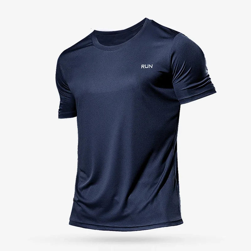 Running Moisture Wicking round Neck T-Shirt Training Exercise Gym Sport Shirt Tops Lightweight Men'S Quick Dry Short Sleeve Gym